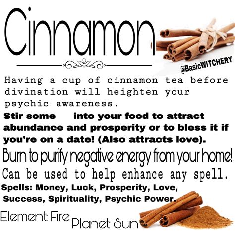 Cinnamon magical qualities